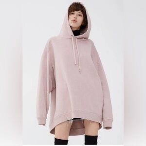 Agolde large pink hoodie sweater dress preppy grunge oversized loose core